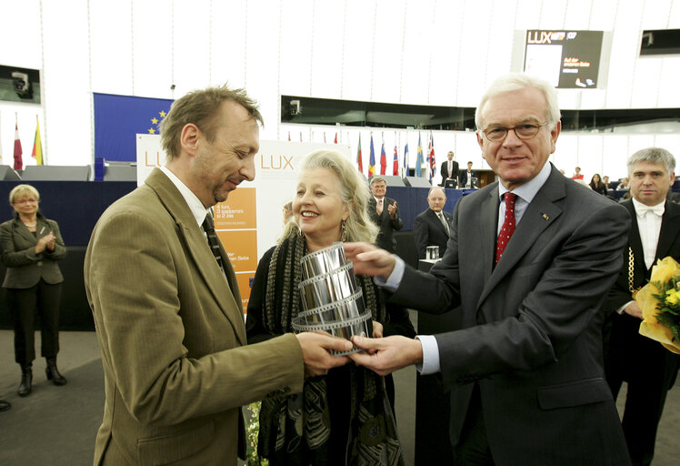 The Lux Prize 2007 is awarded to Fatih Akin for the film Auf der anderen Seite (The Edge of Heaven) during a ceremony in Strasbourg