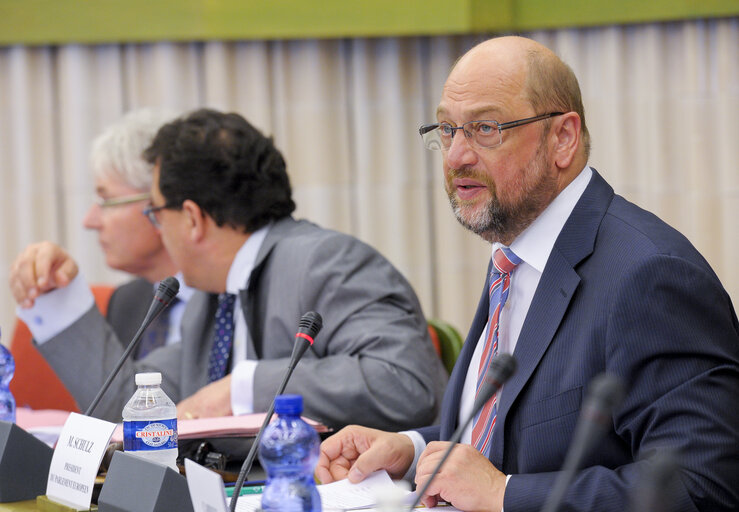 Nuotrauka 14: Martin SCHULZ - EP President meets with Talbi ALAMI, President of the House of Representatives of Morocco and the Delegation to the Parliamentary Assembly Union for Mediterranean