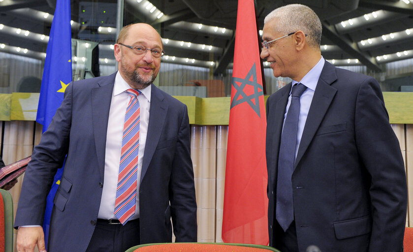 Nuotrauka 19: Martin SCHULZ - EP President meets with Talbi ALAMI, President of the House of Representatives of Morocco and the Delegation to the Parliamentary Assembly Union for Mediterranean