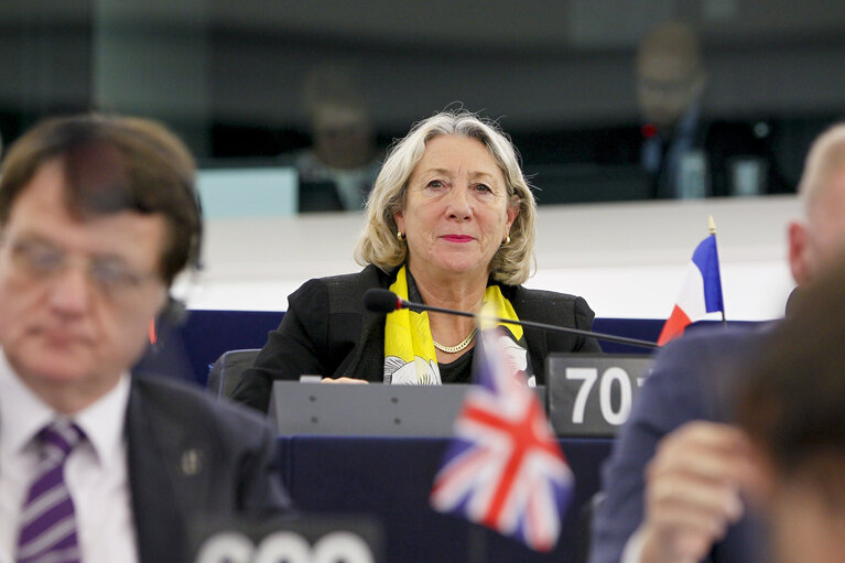 Fotagrafa 4: Joelle MELIN voting in plenary session week 41 2015 in Strasbourg