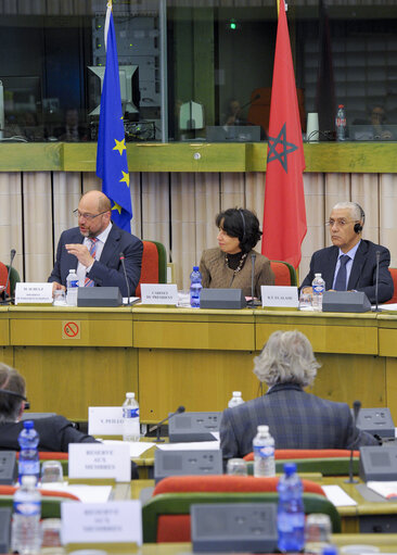 Nuotrauka 13: Martin SCHULZ - EP President meets with Talbi ALAMI, President of the House of Representatives of Morocco and the Delegation to the Parliamentary Assembly Union for Mediterranean