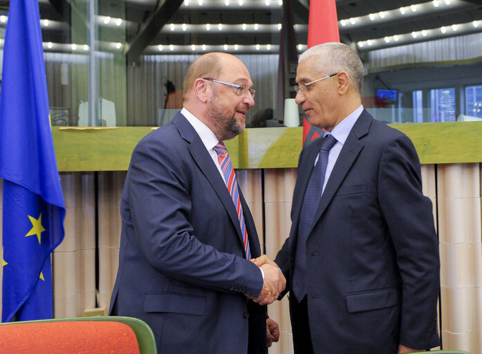 Nuotrauka 18: Martin SCHULZ - EP President meets with Talbi ALAMI, President of the House of Representatives of Morocco and the Delegation to the Parliamentary Assembly Union for Mediterranean