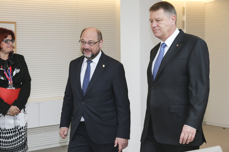 Foto 9: Martin SCHULZ - EP President meets with Klaus IOHANNIS - Romanian  President
