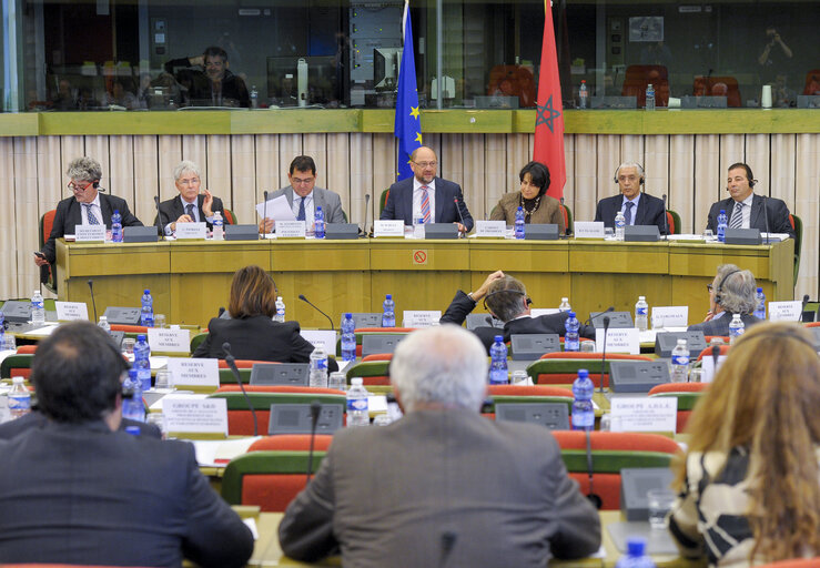 Nuotrauka 11: Martin SCHULZ - EP President meets with Talbi ALAMI, President of the House of Representatives of Morocco and the Delegation to the Parliamentary Assembly Union for Mediterranean