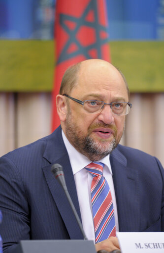 Nuotrauka 9: Martin SCHULZ - EP President meets with Talbi ALAMI, President of the House of Representatives of Morocco and the Delegation to the Parliamentary Assembly Union for Mediterranean