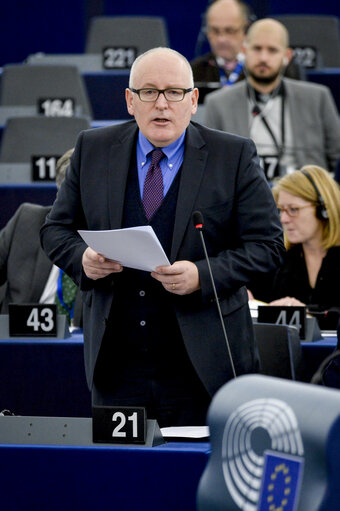 Foto 50: Plenary session Week 50 2017 in Strasbourg - Preparation of the European Council meeting of 14 and 15 December 2017 Council and Commission statements - State of play of negotiations with the United Kingdom