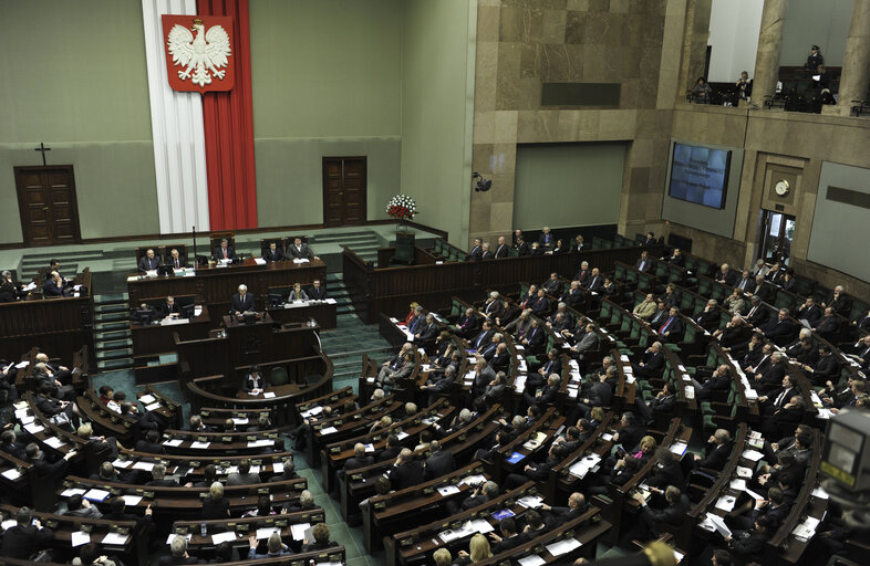 Fotografie 17: Warsaw, Poland. EP President addresses the Polish Parliament.