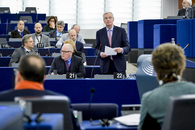 Foto 41: Plenary session Week 50 2017 in Strasbourg - Preparation of the European Council meeting of 14 and 15 December 2017 Council and Commission statements - State of play of negotiations with the United Kingdom