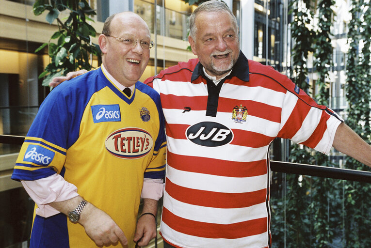 Photo 8: MEPs in football shirts