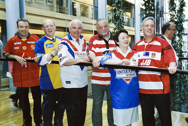 MEPs in football shirts