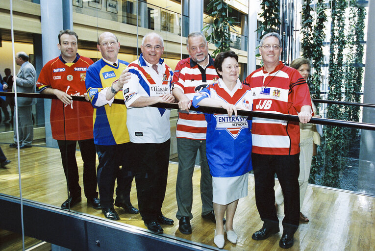 MEPs in football shirts