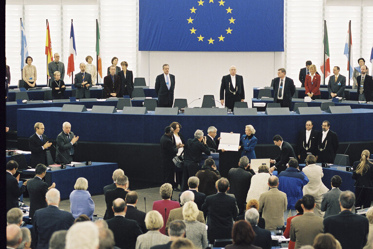 Fotografija 32: Sakharov Prize award ceremony at the EP in Strasbourg.