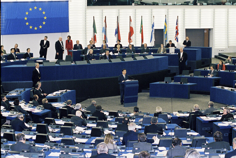 Fotó 16: The President of South Korea adressing the plenary session during his visit to the EP in Strasbourg.