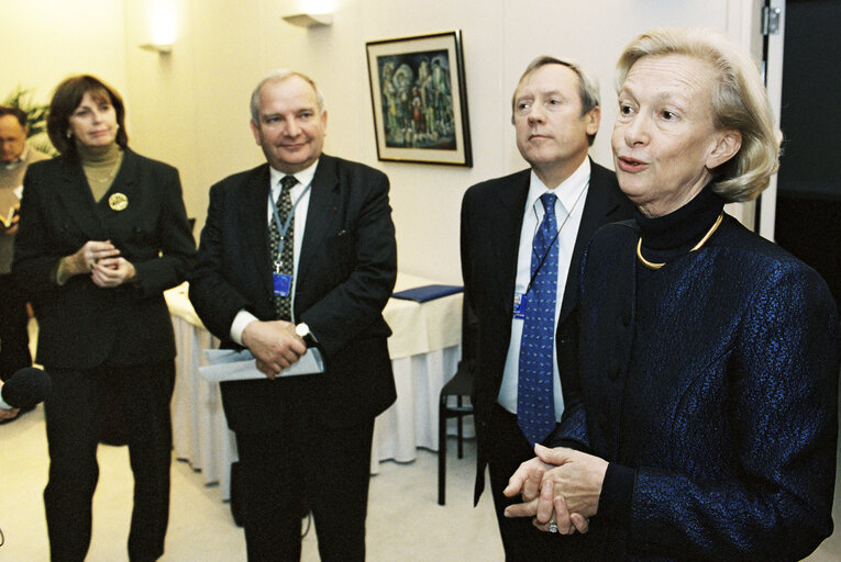 EP President with group of visitors.