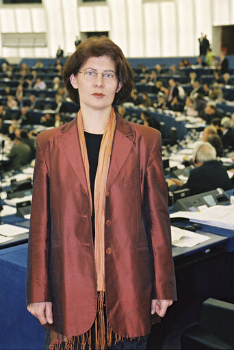 Renate SOMMER in plenary session in Strasbourg in december 2001.