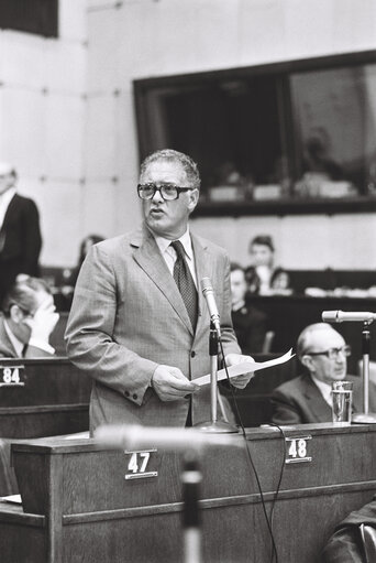 Commissioner Wilhelm HAFERKAMP in Plenary session Strasbourg february 1976