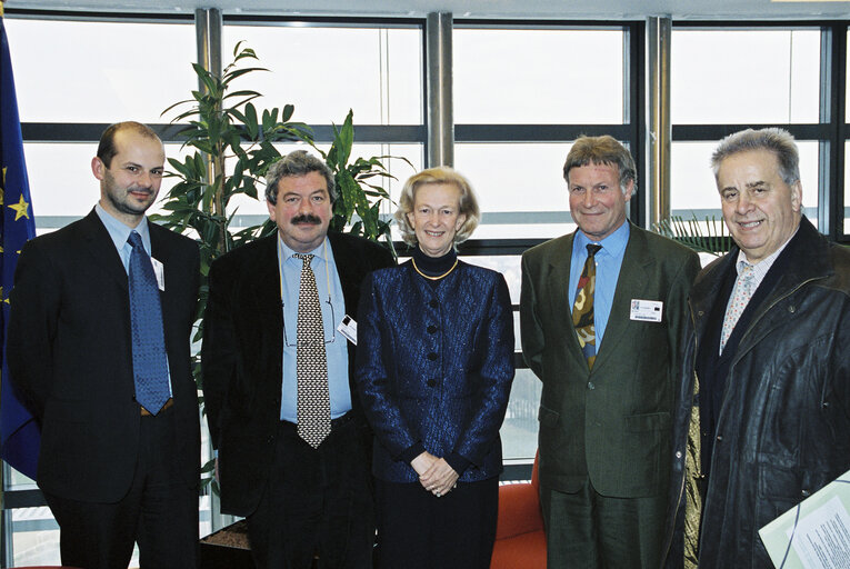 EP President with visitors at the EP in Strasbourg.