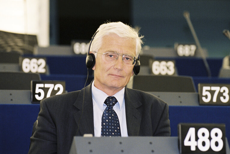 MEP Reinhard RACK. in Plenary session in Strasbourg