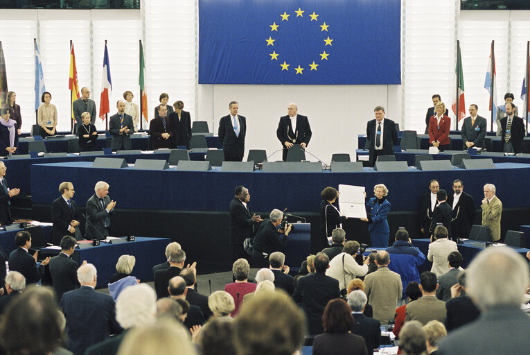 Fotografija 19: Sakharov Prize award ceremony at the EP in Strasbourg.