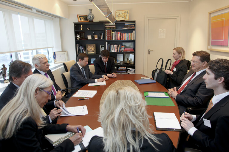 Jerzy BUZEK, EP President, Meeting with Petros EFTHYMIOU, President of OSCE parliamentary assembly