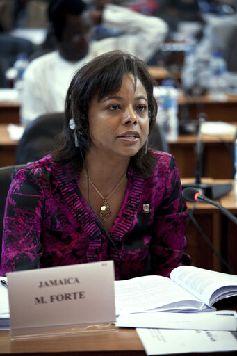 Φωτογραφία 25: Marlene Malahoo Forte from Jamaica, attend the meeting of the Comitee on Economic Development, Finance and Trade to the 20th ACP-EU Joint Parliamentary Assembly in Kinshasa on December 3, 2010. Senator, Marlene Malahoo Forte is the Minister of State in the Ministry of Foreign Affair and Foreign Trade, Jamaica, with special responsibility for Foreign Trade and Diaspora & Consular Affairs.