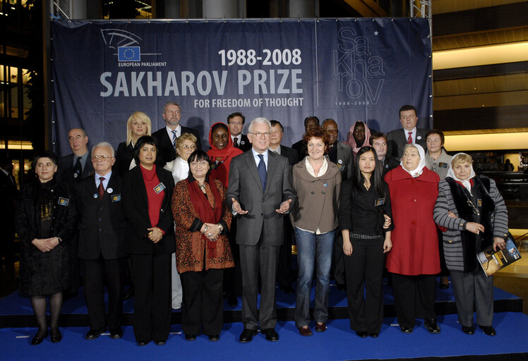 Conference marking the 20th Anniversary of the Sakharov Prize - Official launch of the Sakharov Prize Network - Group picture with Sakharov Prize laureates