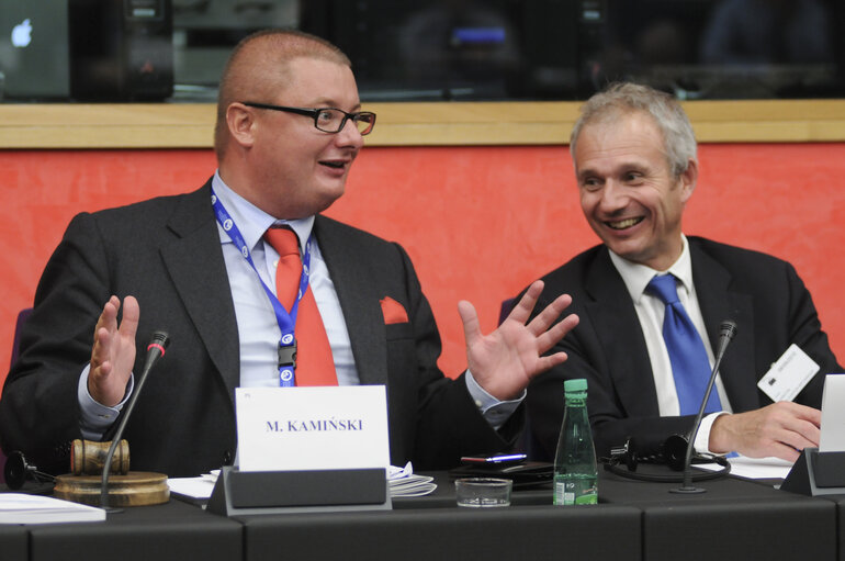 Photo 13 : United Kingdom's Minister for European Affairs David Roy Lidington attends a meeting with MEPs in Strasbourg