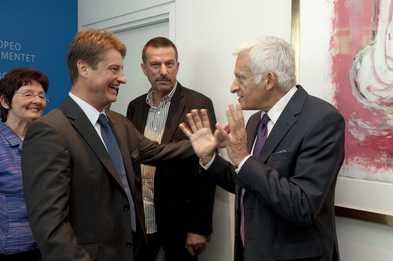 Suriet 7: Olivier Chastel, Belgian Secretary of State for European Affairs, MEP's Elisabeth Jeggle and Norbert Glante, and Jerzy Buzek, EP President, take part in a LEX signature in Strasbourg