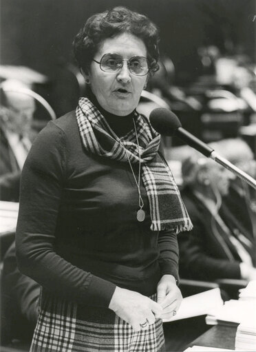 Karen DAHLERUP during the plenary session from December 11 to 15, 1978, in Luxembourg.