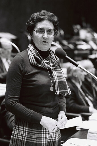 Karen DAHLERUP during the plenary session from December 11 to 15, 1978, in Luxembourg.