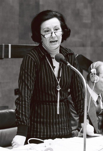 Vera SQUARCIALUPI during the plenary session from December 11 to 15, 1978, in Luxembourg.