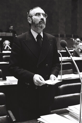 Edgard Edouard PISANI during the plenary session from December 11 to 15, 1978, in Luxembourg.