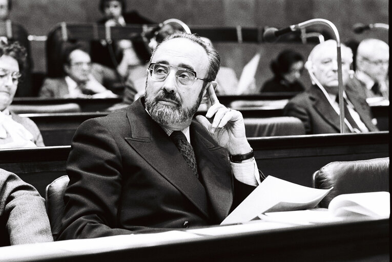 Edgard Edouard PISANI during the plenary session from December 11 to 15, 1978, in Luxembourg.