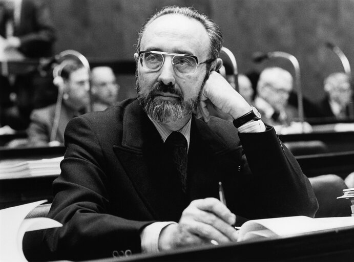 Edgard Edouard PISANI during the plenary session from December 11 to 15, 1978, in Luxembourg.