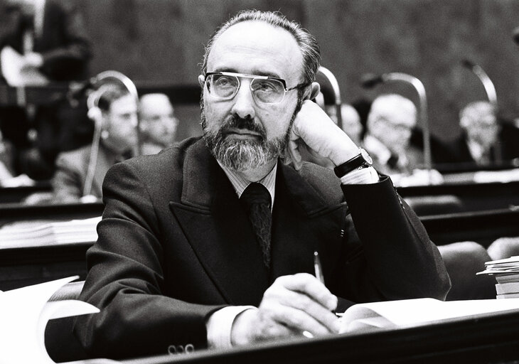 Edgard Edouard PISANI during the plenary session from December 11 to 15, 1978, in Luxembourg.