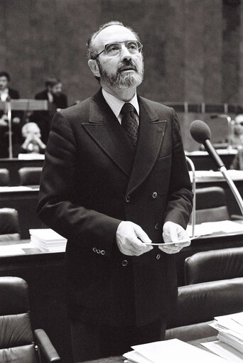 Edgard Edouard PISANI during the plenary session from December 11 to 15, 1978, in Luxembourg.