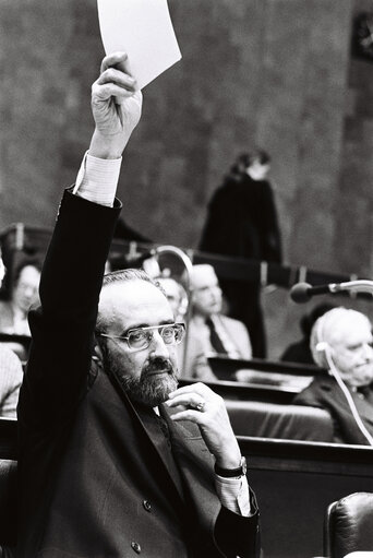 Edgard Edouard PISANI during the plenary session from December 11 to 15, 1978, in Luxembourg.