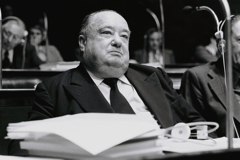 Emile DIDIER during the plenary session from December 11 to 15, 1978, in Luxembourg.