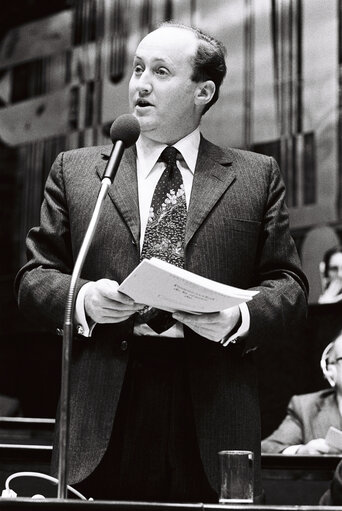 European Commissioner Christopher TUGENDHAT during the plenary session from December 11 to 15, 1978, in Luxembourg.