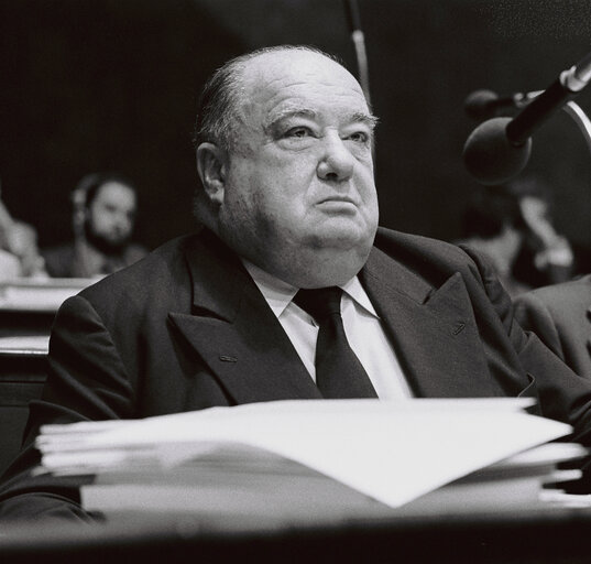 Emile DIDIER during the plenary session from December 11 to 15, 1978, in Luxembourg.