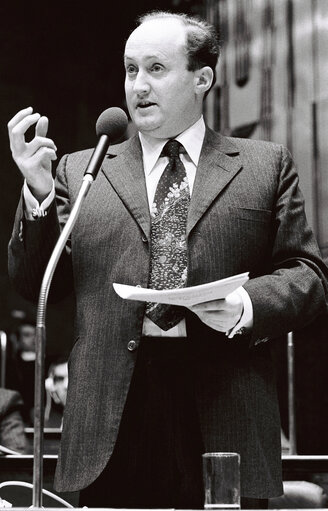 European Commissioner Francois Christopher TUGENDHAT during the plenary session from December 11 to 15, 1978, in Luxembourg.