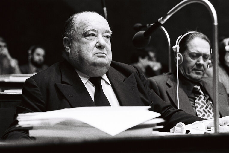 Emile DIDIER during the plenary session from December 11 to 15, 1978, in Luxembourg.