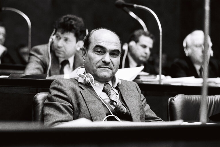 Giosue LIGIOS during the plenary session from December 11 to 15, 1978, in Luxembourg.