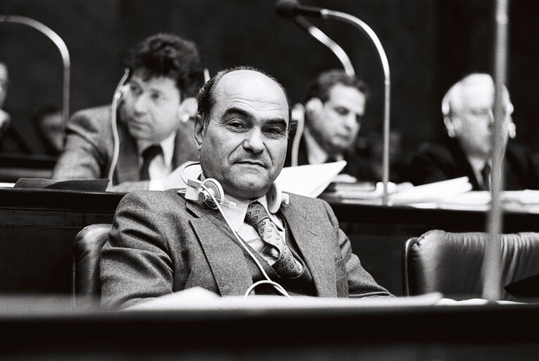 Giosue LIGIOS during the plenary session from December 11 to 15, 1978, in Luxembourg.