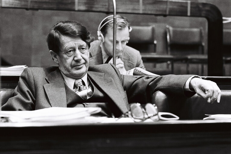 Erhard JAKOBSEN during the plenary session from December 11 to 15, 1978, in Luxembourg.