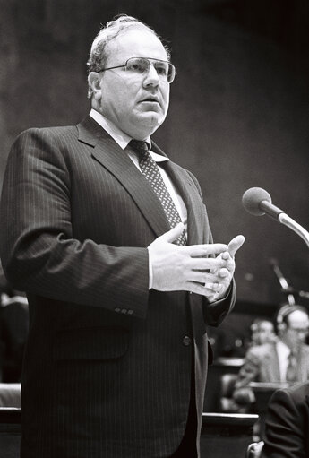 Martin BANGEMANN during the plenary session from December 11 to 15, 1978, in Luxembourg.