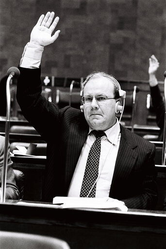 Martin BANGEMANN during the plenary session from December 11 to 15, 1978, in Luxembourg.