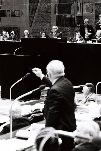 Emilio COLOMBO during the plenary session from December 11 to 15, 1978, in Luxembourg.