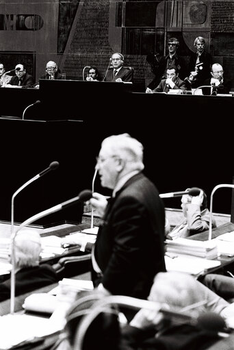 Emilio COLOMBO during the plenary session from December 11 to 15, 1978, in Luxembourg.