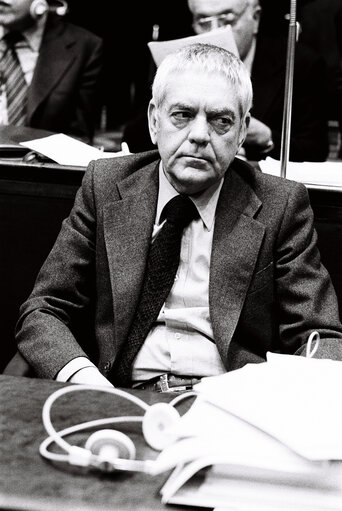 Carlo Alberto GALLUZZI during the plenary session from December 11 to 15, 1978, in Luxembourg.